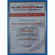Newton FlexProof Wins The Most Innovative Product Of The Year Award At The 2013 Concrete Show