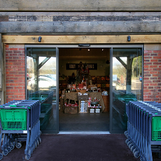 An accessible and convenient entrance for a shop that sells local food to local people