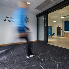 INTRAshape Hexagon Entrance Matting tiles for The Aberystwyth Innovation and Enterprise Campus