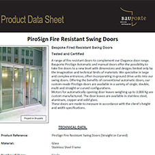 PiroSign Fire Resistant Swing Doors