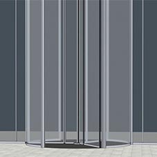 5m Revolving Door with Security Rated Closing Drum Wall